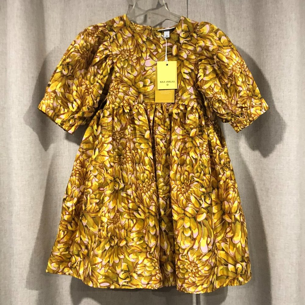 Kika Vargas Yellow Floral Mini Dress